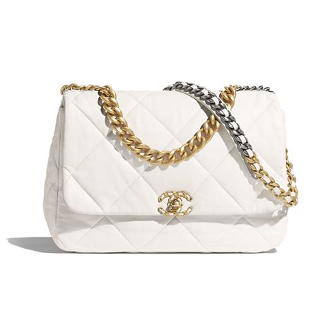 chanel bag white and gold|White Chanel bag gold hardware.